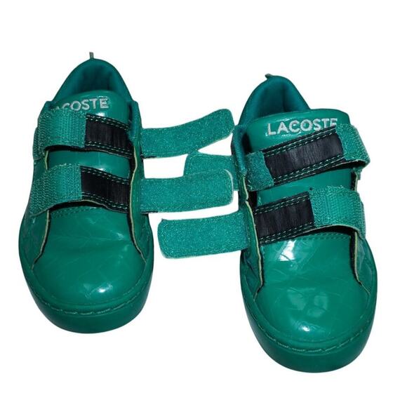 Lacoste Kids Straightset 119 4 Green Crocodile Sneakers – Size 10 (US) - Picture 7 of 8